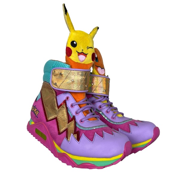 Irregular Choice Pokemon Flames and Bolts High Top Sneakers - Picture 2 of 9
